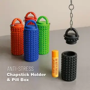 Spiky Fidget Keychain, Anti Stres Toy, Chapstick Holder