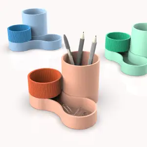 Desktop Pen Holder, 3D Organizer; Pen, Brush & Small Office
