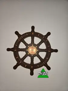 Pirate Ship Wheel Helm Sail Boat Wall Mount