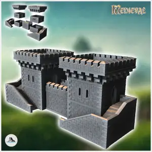 Stone fortress with double towers and access stairs (9) - mi