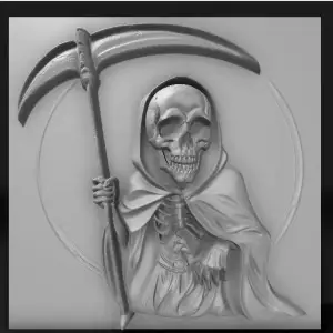 with a scythe