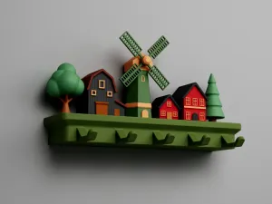 Nordic Farm Wall Hook Rack | 2 Mounting Versions | 5 Hooks