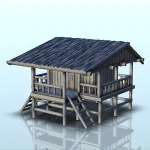 Cabin on stilts with double stairs (11) - miniatures warhamm