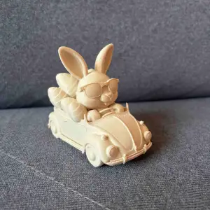 Easter bunny in the car