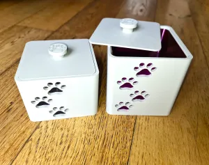 Dog Cat Pet Paw Print Box storage cube with colour insert