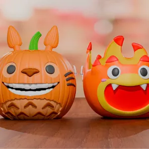 🎃✨ Pumpkin Ghibli Duo – Totoro & Calcifer ✨🔥