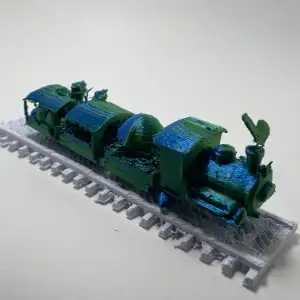 Easter Train on Tracks.