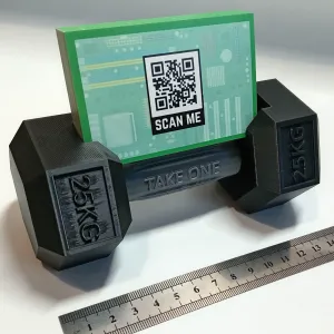 Dumbell Business Card Holder - Weight Pen Pot