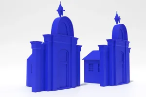 old Dutch church in two variants