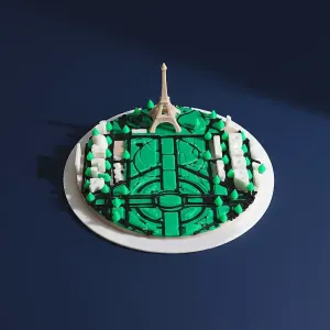 Paris and Eiffel Tower 3D Map