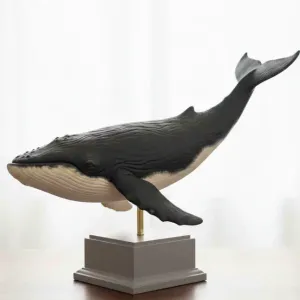 Majestic humpback whale art sculpture