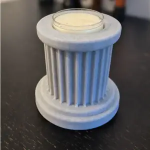 Modern Fluted Column Candle Holder Short