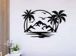 WallArt - Mountains Birds Sunset