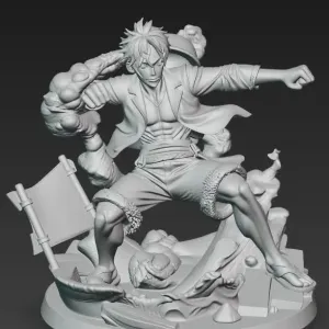 Dynamic Pirate Warrior – Action Pose 3D Printable Statue