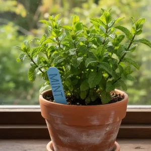 Sign for garden plants (mint)
