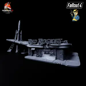 FALLOUT - SCENERY RED ROCKET + SERVO ARMOR T - 60