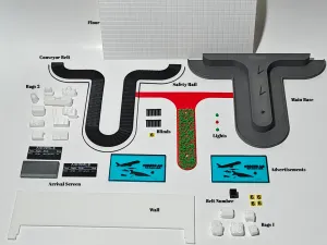 Airport Luggage Conveyor Belt Diorama