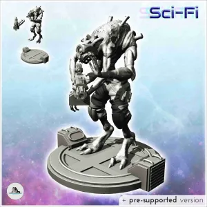 Alien creature with bionic eye and assault rifle (18) - scie