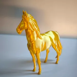 Golden horse statue for children