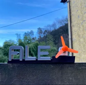 "ALEX" Nameplate with Motorized Propeller (NO SUPPORTS)