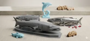 Barracuda modelo realista com base trofeu