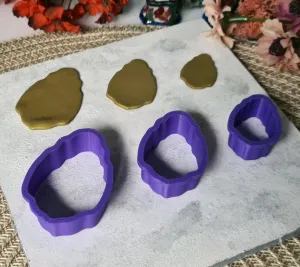 Ovoid earring or necklace cutter models for polymer clay