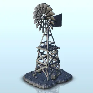 Windmill of pumping in wood - Terrain scenery West Old