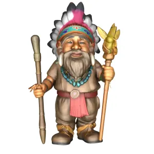 Indianer Gartenzwerg (Gartenzwerg mit Indianerkopfschmuck)