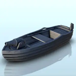 Paddle boat with powder cannon (1) - scenery medieval miniat
