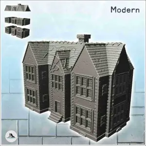 Large modern house with two wings, majestic entrance and veg