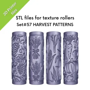 Harvest Texture Rollers, wheat, veggies, grapes, corn