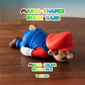 Mario-shaped piggy bank - Multicolor - 7 pieces