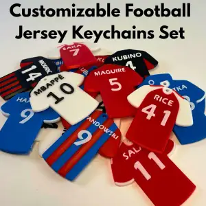 Customizable Football Jersey Keychains Set