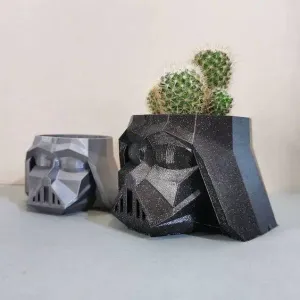 Low-poly Darth Vader planter pot