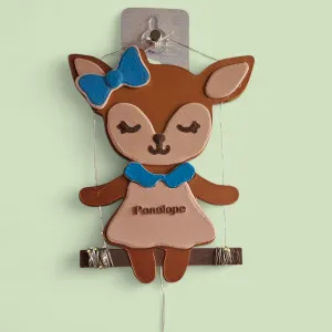 Personalized deer on a swing wall decor for girls room gift