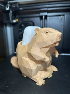 castor low poly- porte airpods