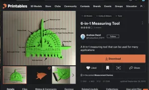 6-in-1 Protractor-Bolts-Radius-Ruler-Caliper Tool (SAE-inch)