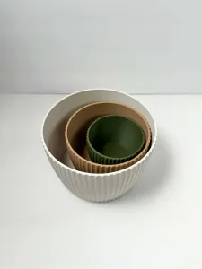 Set of 3 Ribbed Bowls