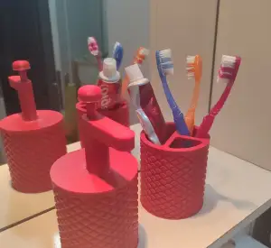 Liquid Soap Dispenser & Toothbrush Holder Set