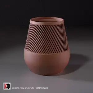 Vase 0001 B - Pear vase twisted