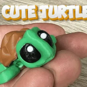 Cute small and big turtle (articulated)