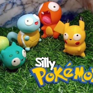 Silly Pokémon Set, Pikachu Charmander Bulbasaur Squirtle