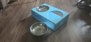 Puppy food/water dish stand