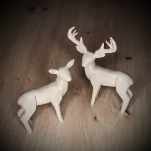 Stylized Deer & Doe / Stilisiertes Hirsch & Reh