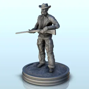 Bandit with moustache, rifle and furry pants (9) - Old West