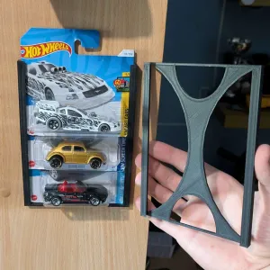 Stackable Hotwheels packaged display holder.