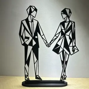 Geometric Valentines Couple