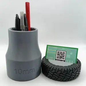 Tyre Business Card Holder - 10MM Socket Pen Pot - Mechanic