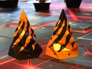 Impossible twisted low poly hexacone passthrough