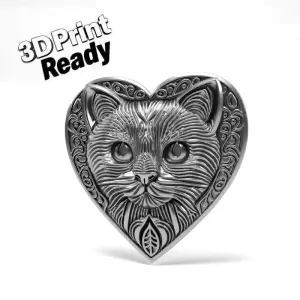 Heart with cat decoration